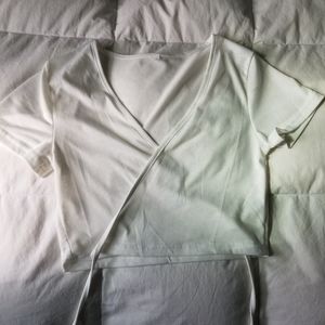 White wrap shirt Shein small